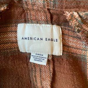 Brown American eagle flannel